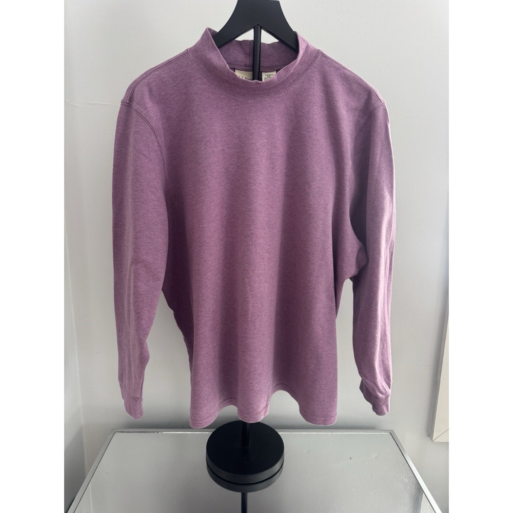 L.L. Bean Women's 3X Purple High Neck Crewneck Sweatshirt Cotton Cozy Casual